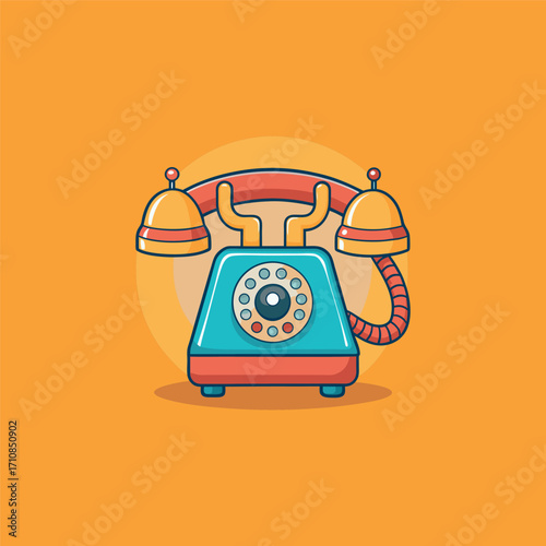 Cartoon classic telephone illustration art