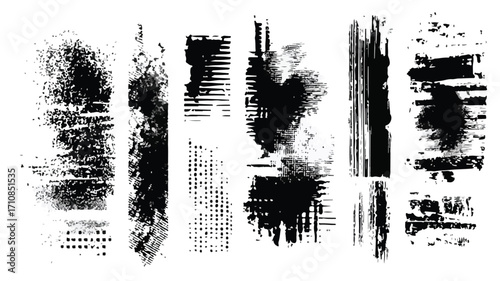 Professional Black and White Stencil Brush Set for Urban Design Projects