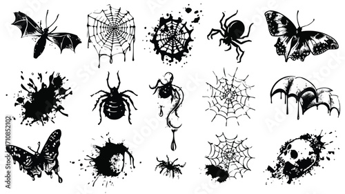Professional Black and White Stencil Tattoo Collection for Creative Projects