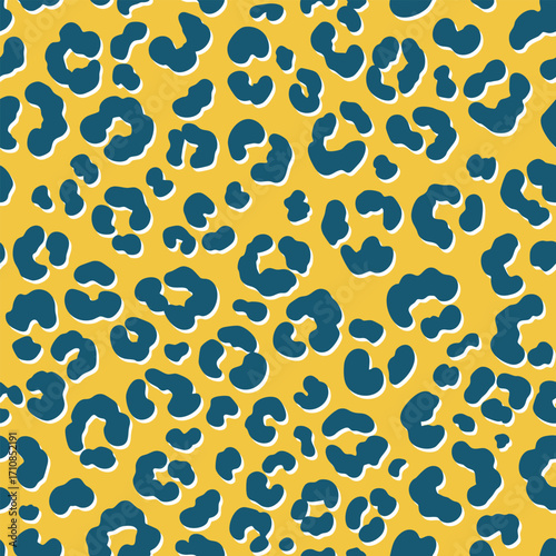 Seamless leopard print. Vector animal skin texture background.