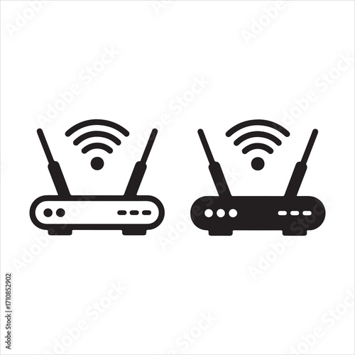 Wi Fi and radio antenna icon on internet button vector design