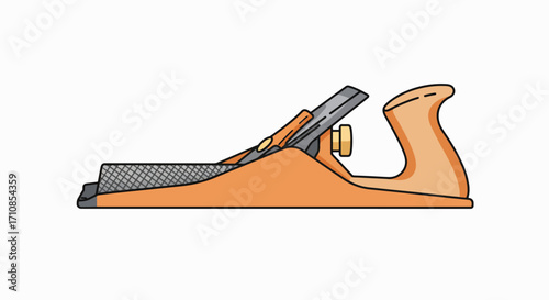Hand Plane: Classic Woodworking Tool Illustration