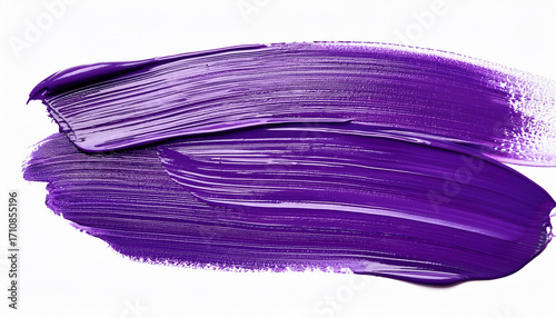Purple Paint Stroke On White Background In Abstract Style