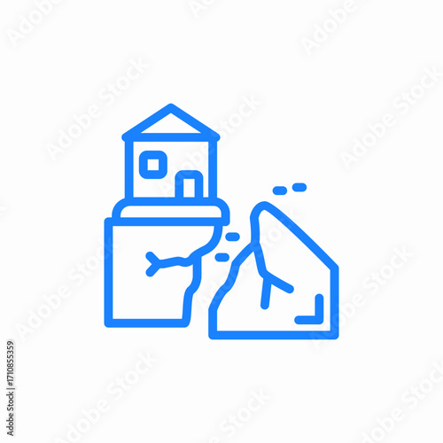 earthquacke line icon sign vector