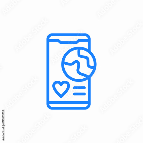 global heart icon sign vector