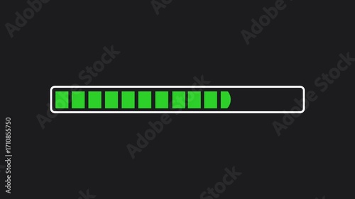 Block Style Progress Bar Loading Animation With Transparent Background