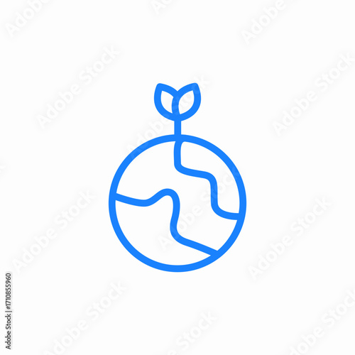 green planet icon sign vector