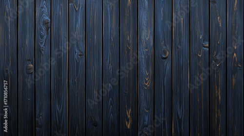 Dark wooden plank wall with visible grain and texture, creating rustic and natural backdrop. charred wood finish adds depth and character to surface