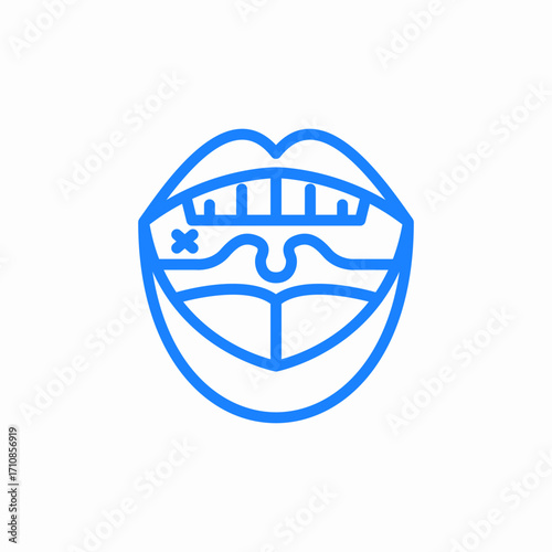 mouth bacteria icon sign vector