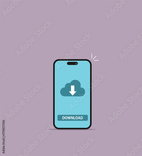 mobile phone with cloud icon download