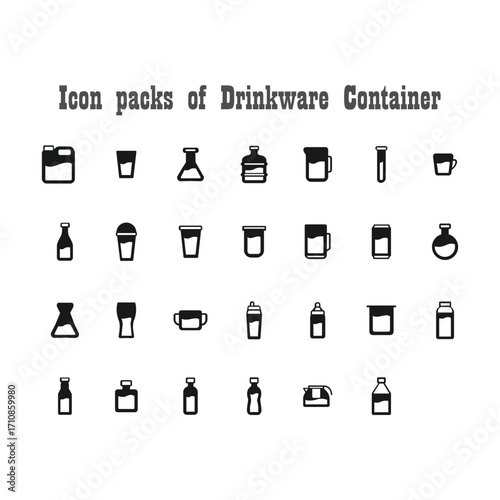 Icon packs of Drinkware Container illustration on white background