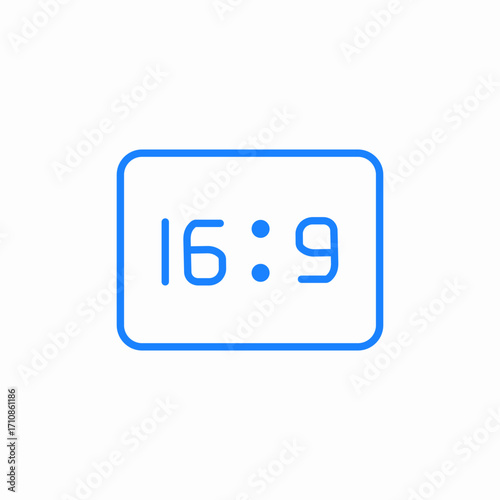 aspect ratio sixteen nine icon sign vector