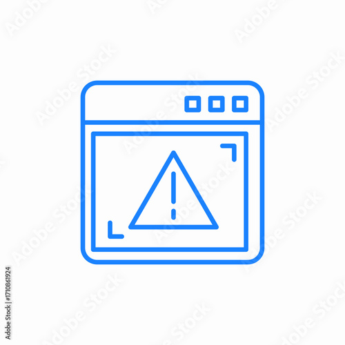 browser warning triangle icon sign vector