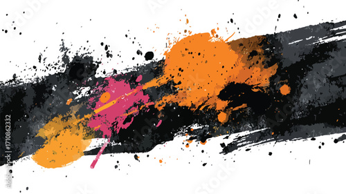 Elegant Brushstrokes on Black Background - Artistic Decorative Design