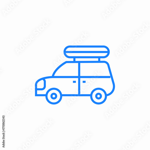 car roof rack travel icon sign vector