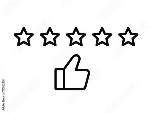 Five star rating  icons. Customer review, feedback and satisfaction symbol vector.