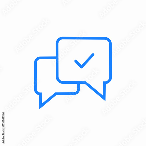 chat bubbles check icon sign vector