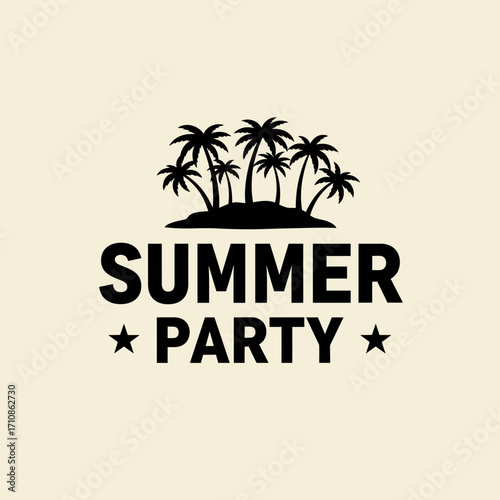 Wallpaper Mural Summer Party Palm Tree Island Logo Vector Illustration Torontodigital.ca