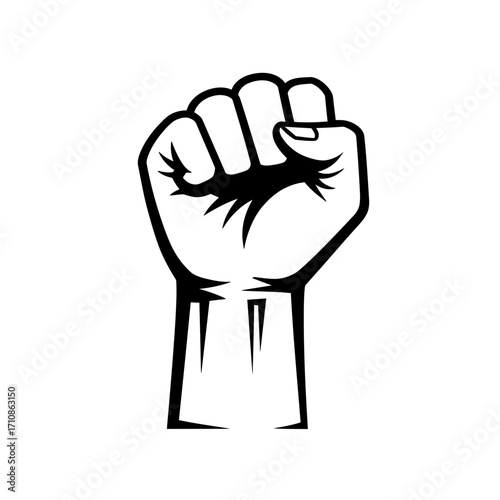 Raised Fist Power Symbol Vector Illustration