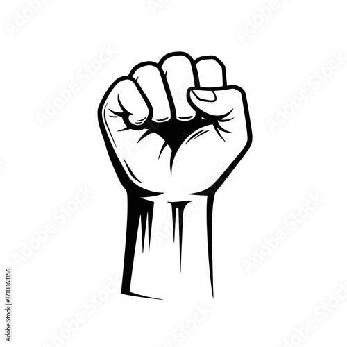Raised Fist Power Symbol Vector Illustration