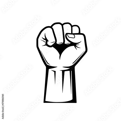 Raised Fist Power Symbol Vector Illustration