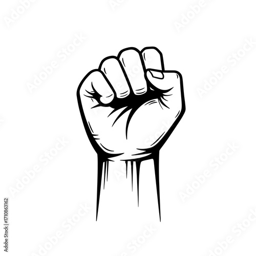 Raised Fist Power Symbol Vector Illustration