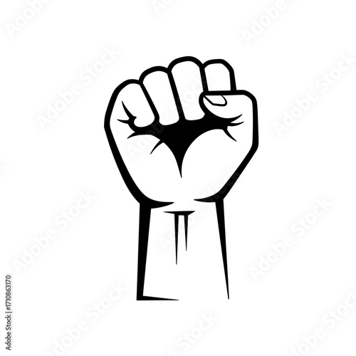 Raised Fist Power Symbol Vector Illustration