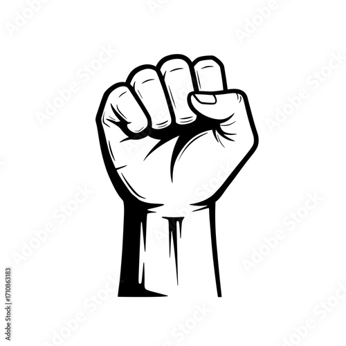 Raised Fist Power Symbol Vector Illustration