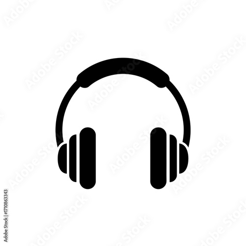 Headphones Audio Music Icon Vector Illustration