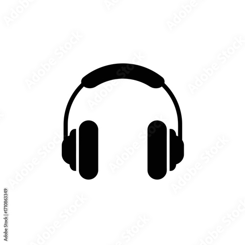Headphones Audio Music Icon Vector Illustration