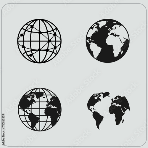 globe icon set