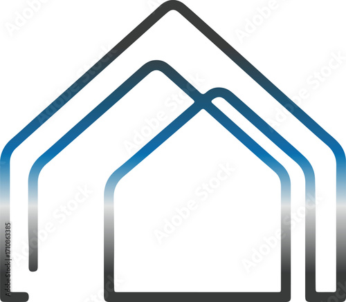 Stylized Outlined Modern House Logo Design