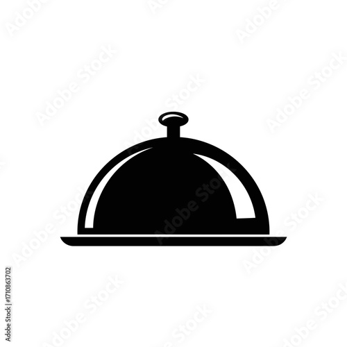 Restaurant Food Serving Tray Cloche Icon Vector Illustration