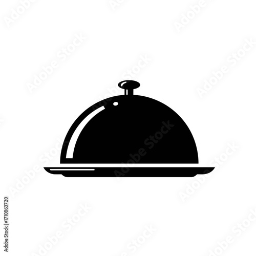 Restaurant Food Serving Tray Cloche Icon Vector Illustration