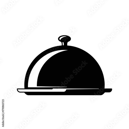 Restaurant Food Serving Tray Cloche Icon Vector Illustration