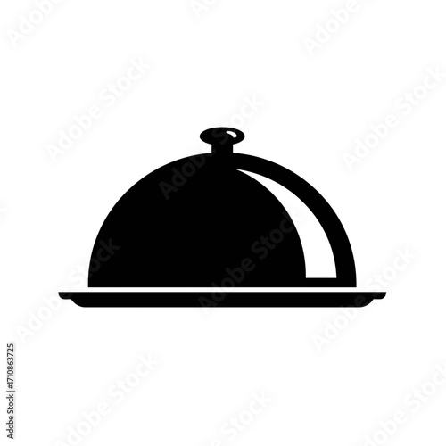 Restaurant Food Serving Tray Cloche Icon Vector Illustration