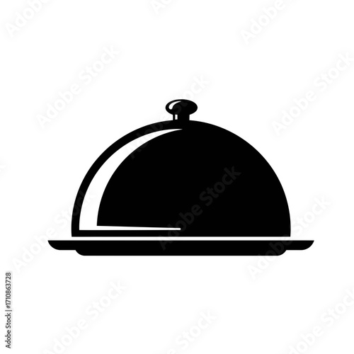 Restaurant Food Serving Tray Cloche Icon Vector Illustration