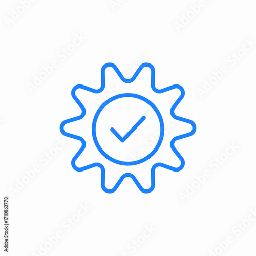 cog check process icon sign vector