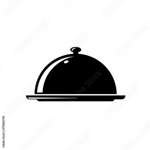 Restaurant Food Serving Tray Cloche Icon Vector Illustration