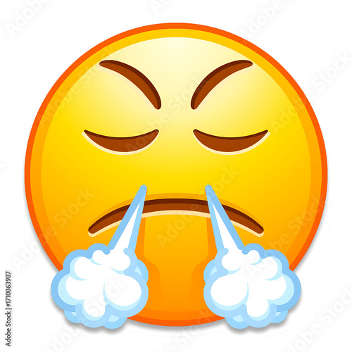 Face with Steam from Nose Emoji – Angry Determined Expression