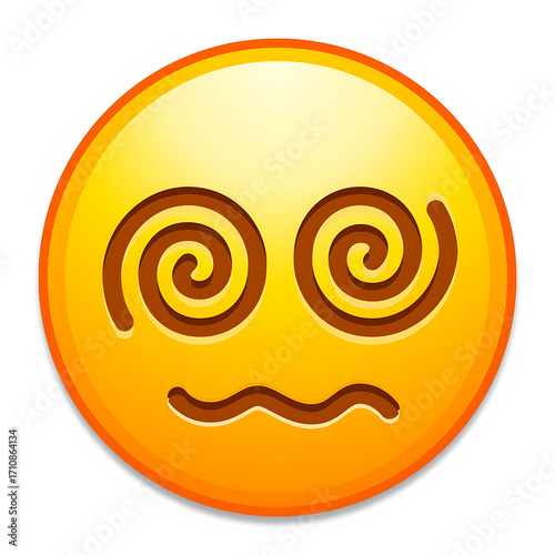Dizzy Face Emoji with Spiral Eyes