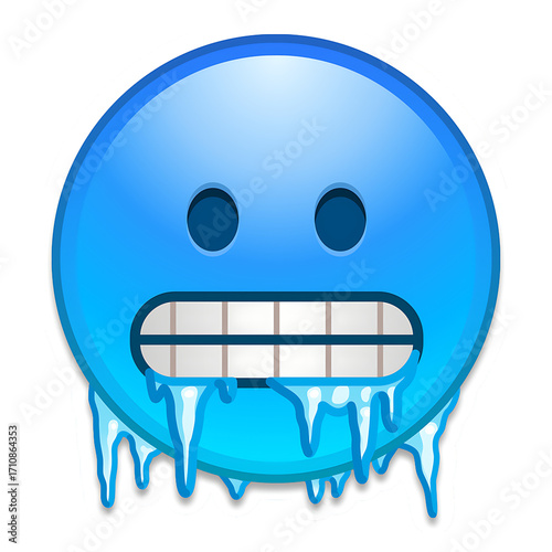Freezing Cold Face Emoji with Icicles