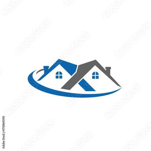 Real Estate House Roof Logo Vector Illustration