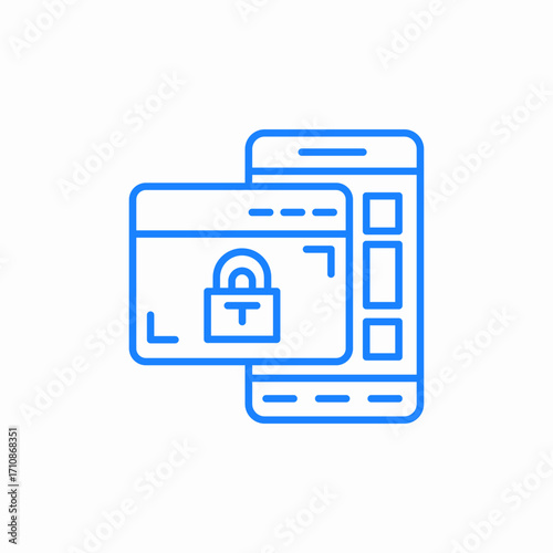 locked computer security icon sign vector