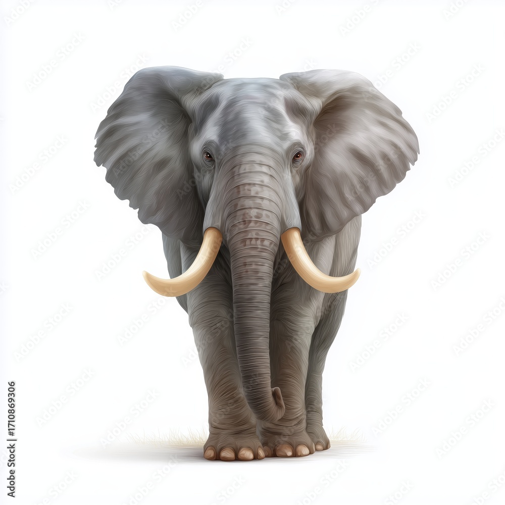 Obraz premium Majestic african elephant displaying oversized ears in natural habitat wildlife photography close-up view wildlife conservation