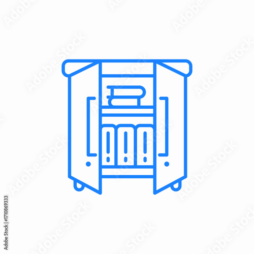 open refrigerator food icon sign vector