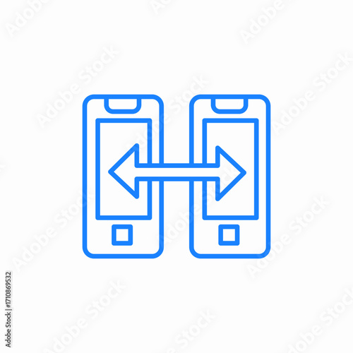 phone data transfer icon sign vector
