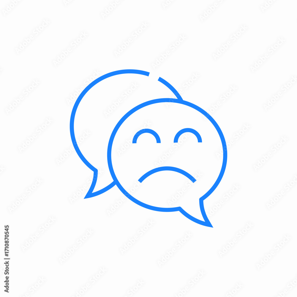 Fototapeta premium sad speech bubble icon sign vector