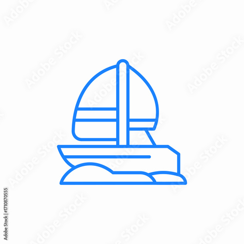 sailboat sea travel icon sign vector
