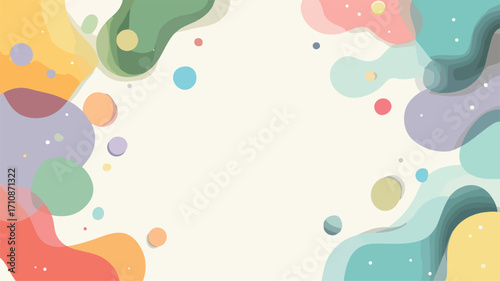 Elegant Pastel Blob Shapes Floating on Cream Background